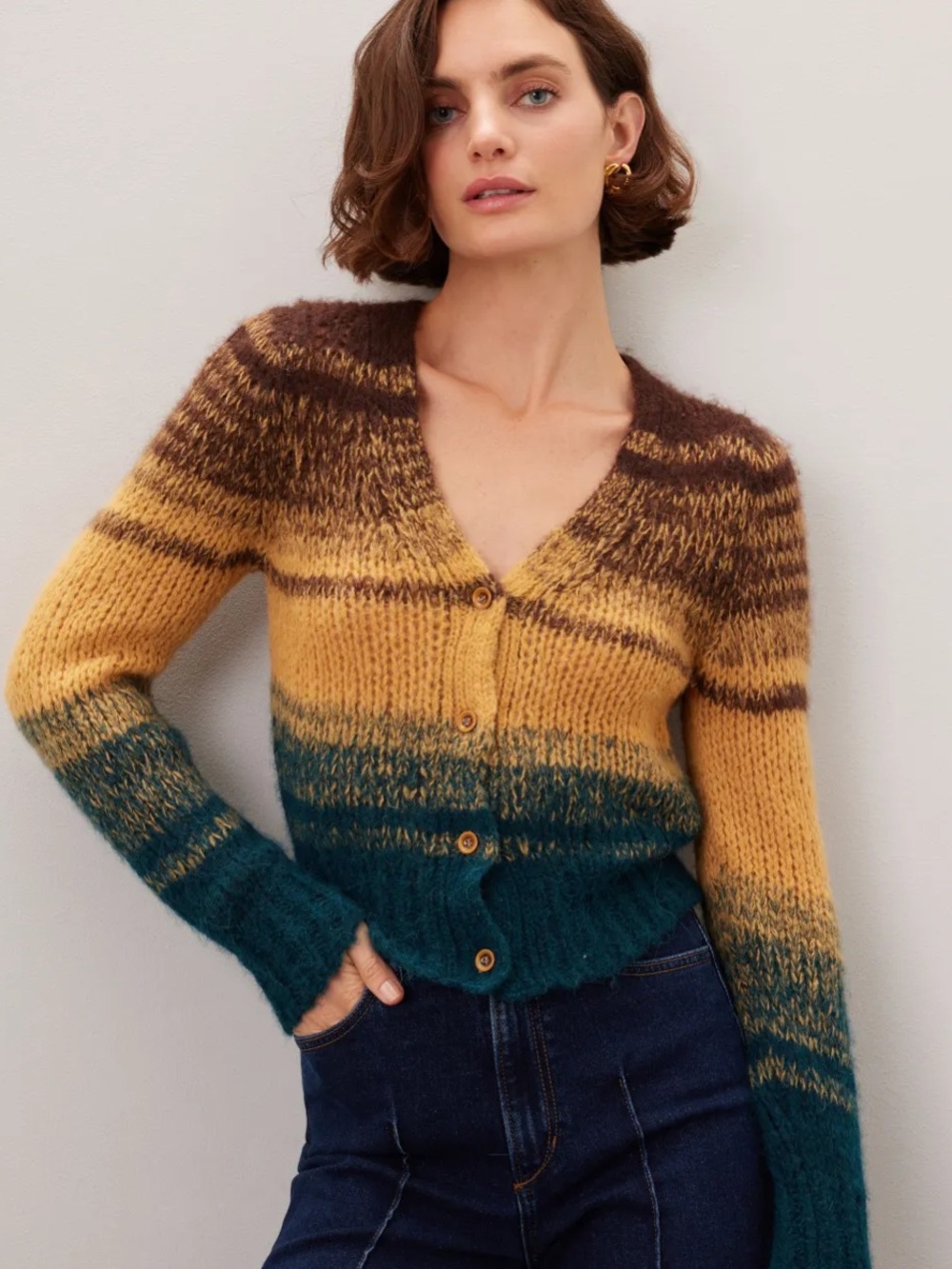 ULLA JOHNSON Paola Baby Alpaca Wool Multicolored Cardigan - EUC, Medium